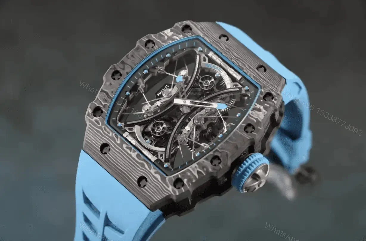 View 2 of Richard Mille Swiss Clone – RM 53-01 Real Carbon Tourbillon Watch