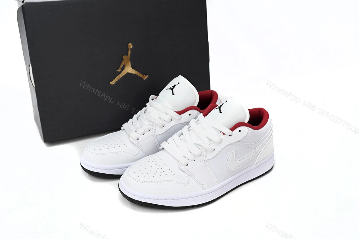 Air Jordan 1 Low All-white Red 553560-164 — view 2