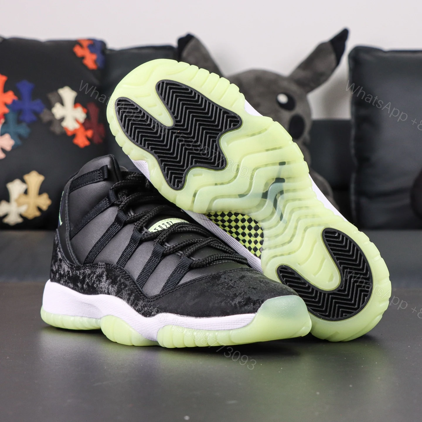 View 3 of Jordan 11 Retro Black Barely Volt Reps