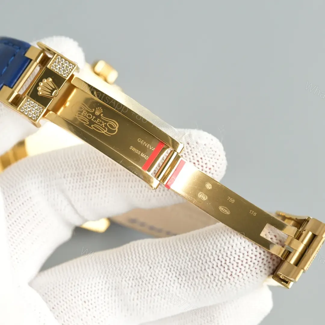 View 9 of Rolex Submariner Water Ghost Gold Diamond Collection Crocodile Leather Watch RLX-SUB-WG-GOLD-DIA-LEATHER
