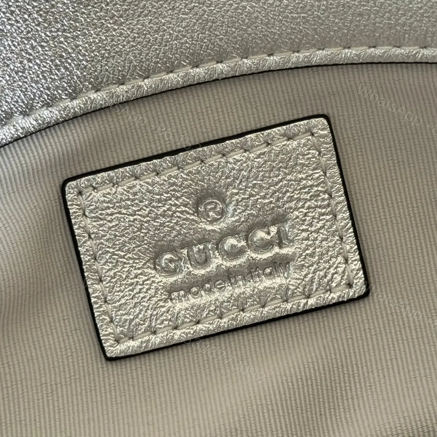 View 3 of GUCCI GG MARMONT BAG 16 IN SILVER LAMBSKIN