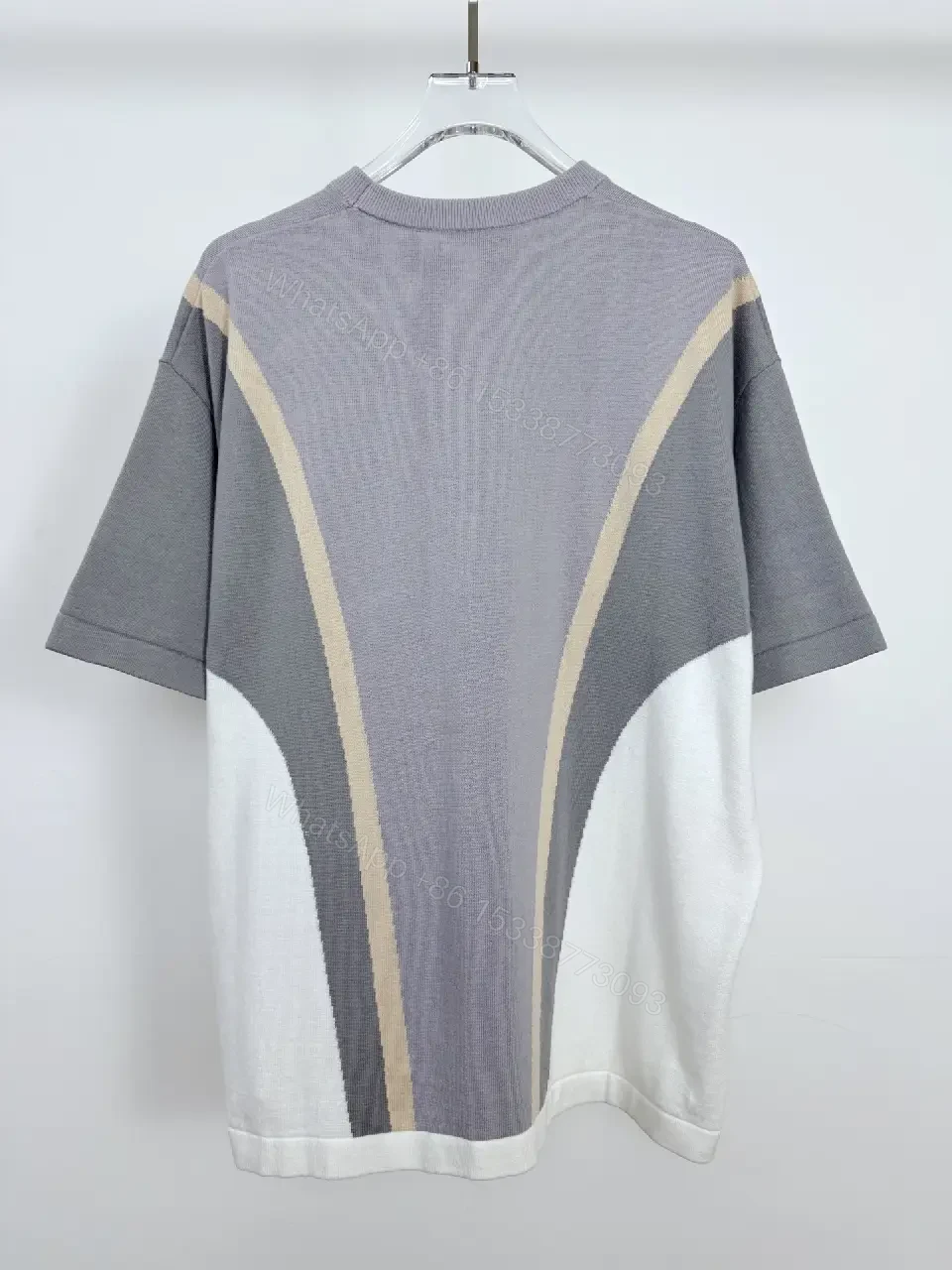 View 8 of Oversized Color-Block Tee: Subtle LV-Inspired Luxe Comfort