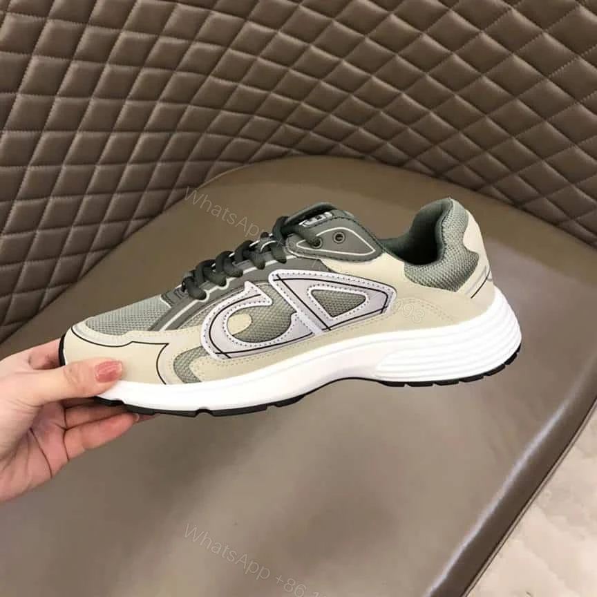 View 3 of DIOR B30 SNEAKERS OLIVE MESH AND CREAM TECHNICAL FABRIC – CD86