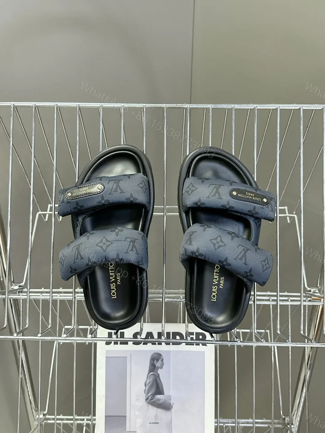 View 2 of LV Women Blue Fabric Leather Sandals