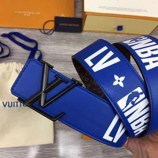 View 9 of LOUIS VUITTON X NBA 3 STEPS 40MM REVERSIBLE MONOGRAM CANVAS BELT – B98