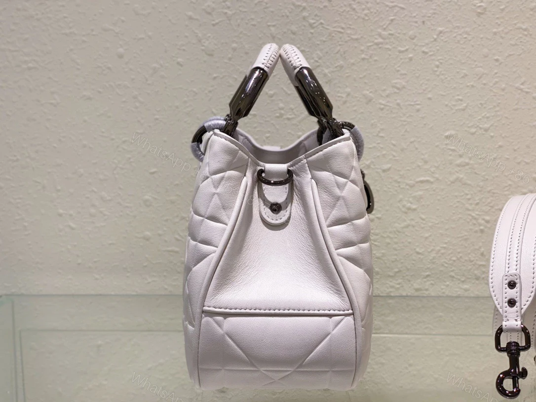 View 4 of Dior Lady Luxury Branded Women’s Handbag Light Purple 24x18cm