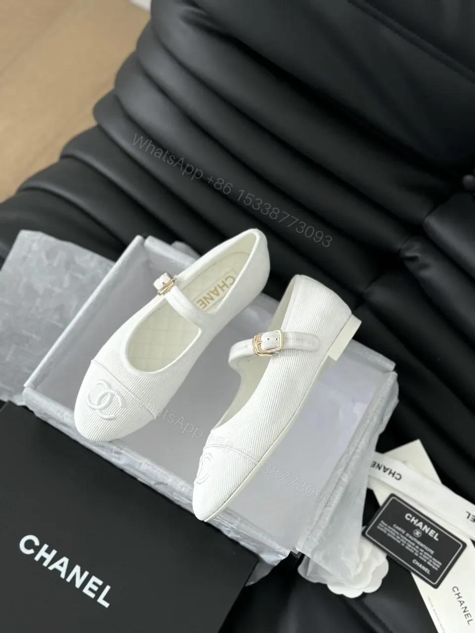 View 4 of Textured Mary Jane Flats - Premium, Everyday Luxe, White