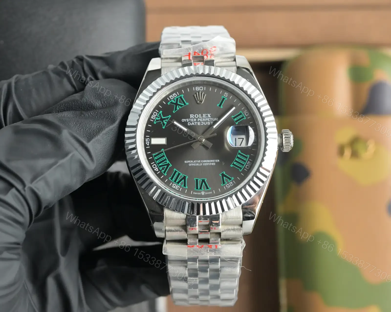 Rolex Datejust 41 Stainless Steel Fluted Slate – Roman Grey Dial Jubilee 126334-0022 — view 1
