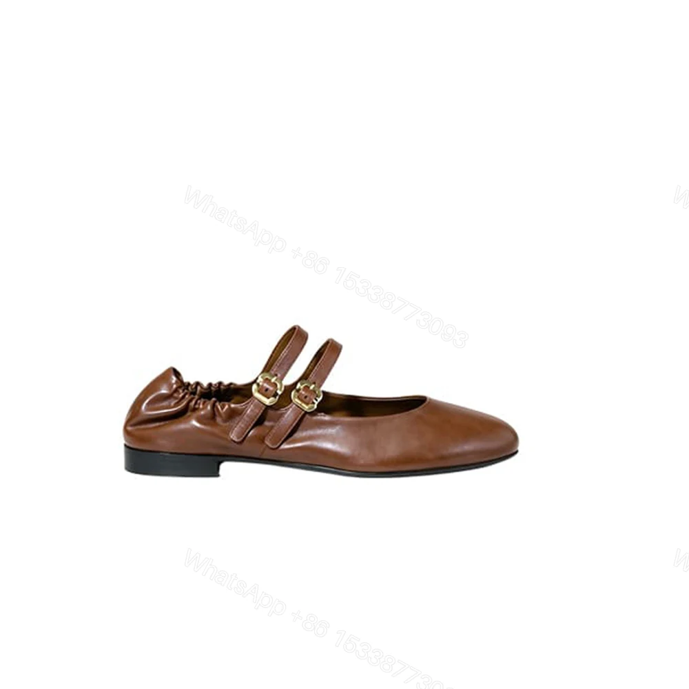 MIUMIU Ruched Nappa Leather Ballet Flats 181975 — view 1