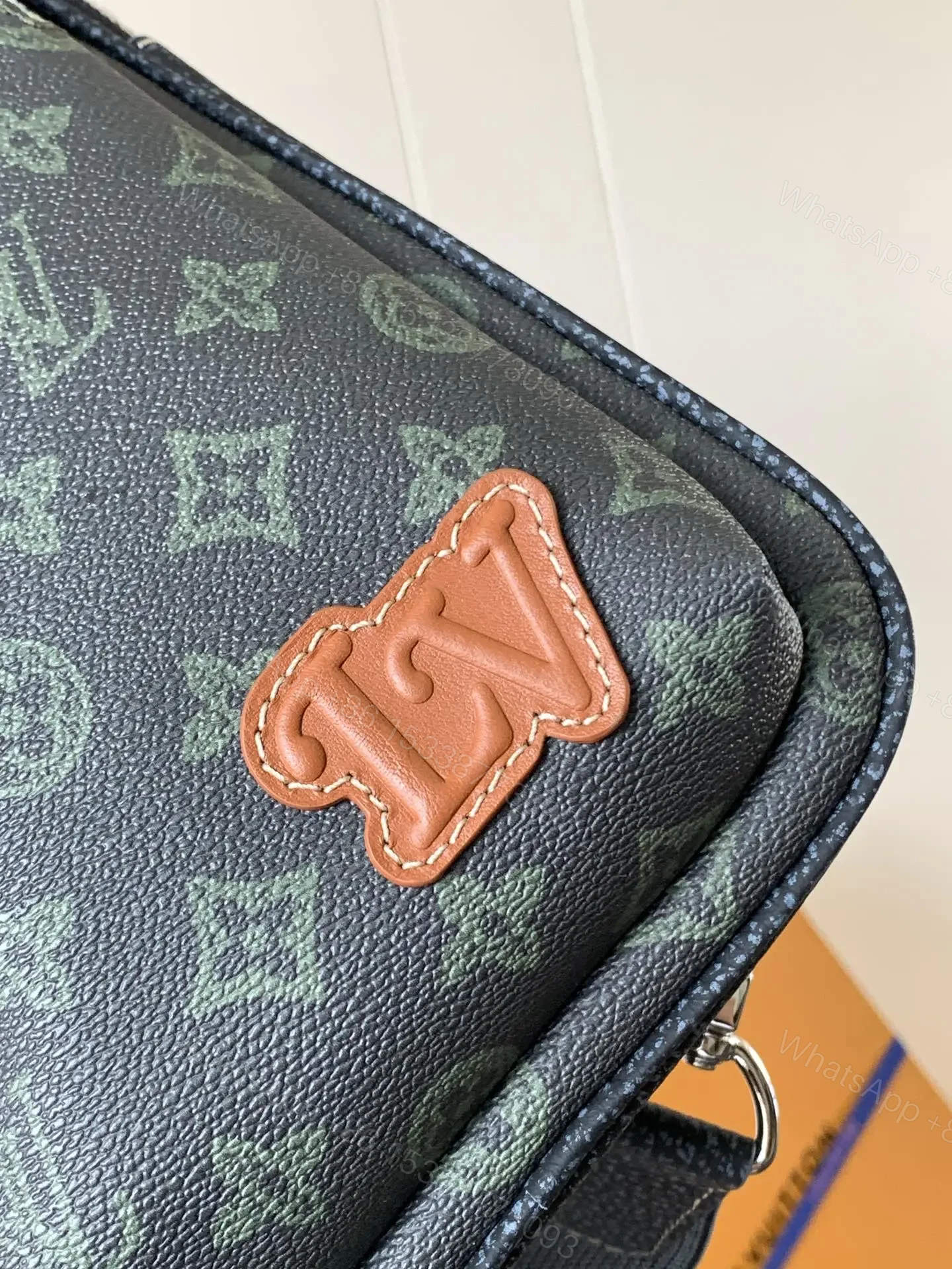 View 4 of LV AVENUE SLINGBAG 31 IN BLACK MONOGRAM CANVAS WITH BROWN LOGO