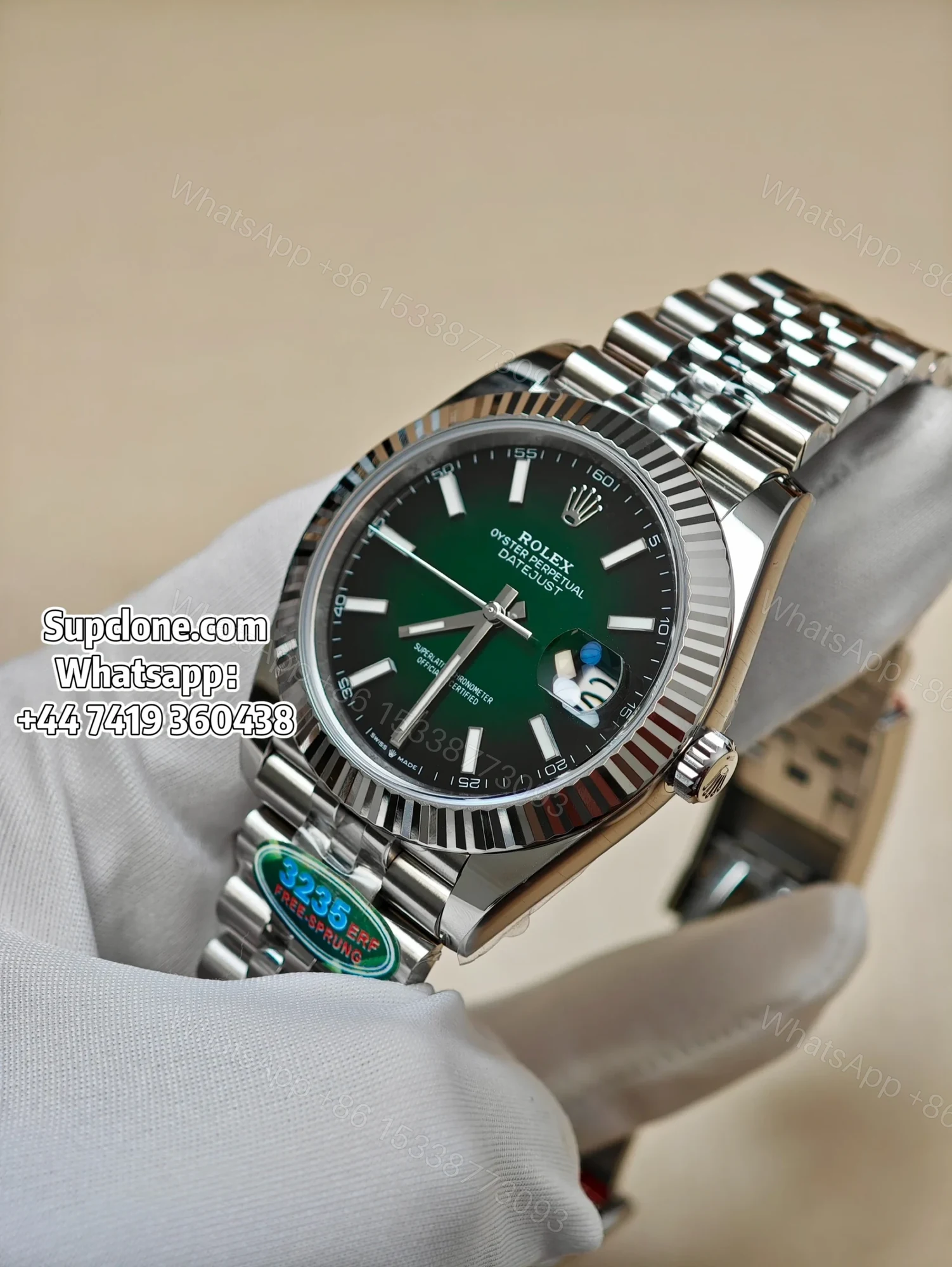 View 4 of Rolex Super Clone Watches 1:1 DateJust 41 m126334 Smoked Green