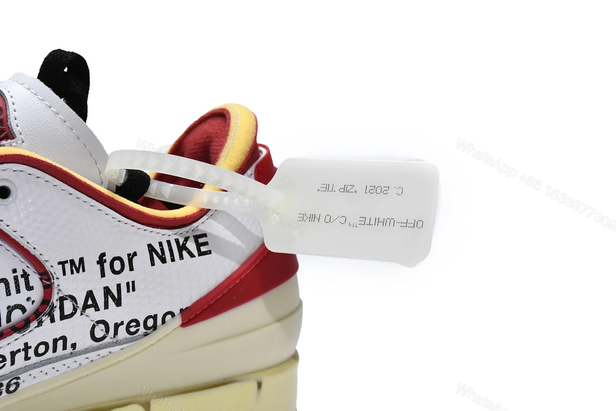 View 4 of Off White x Air Jordan 2 Retro Low SP White and Varsity Red DJ4375-106