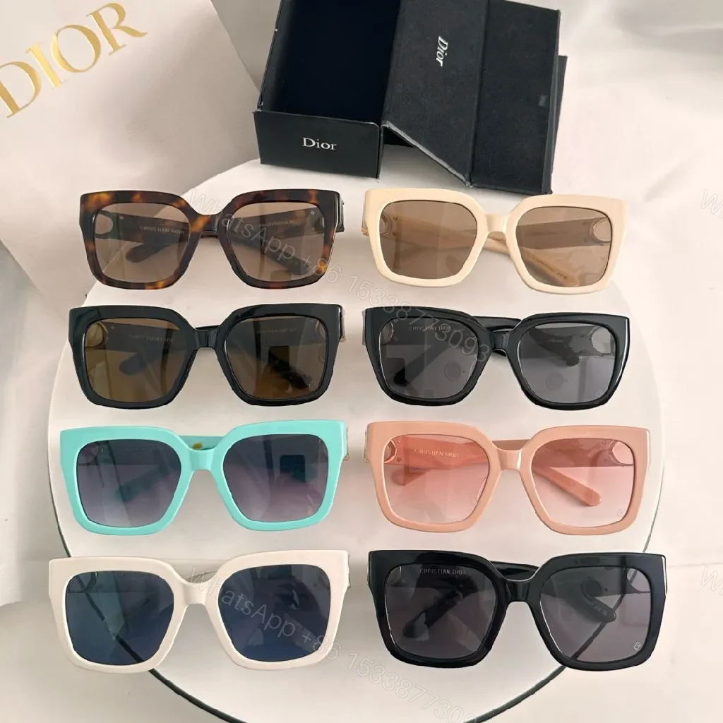 View 4 of Bold Black Dior-Style Frames: Oversized Gold Accent Sunglasses
