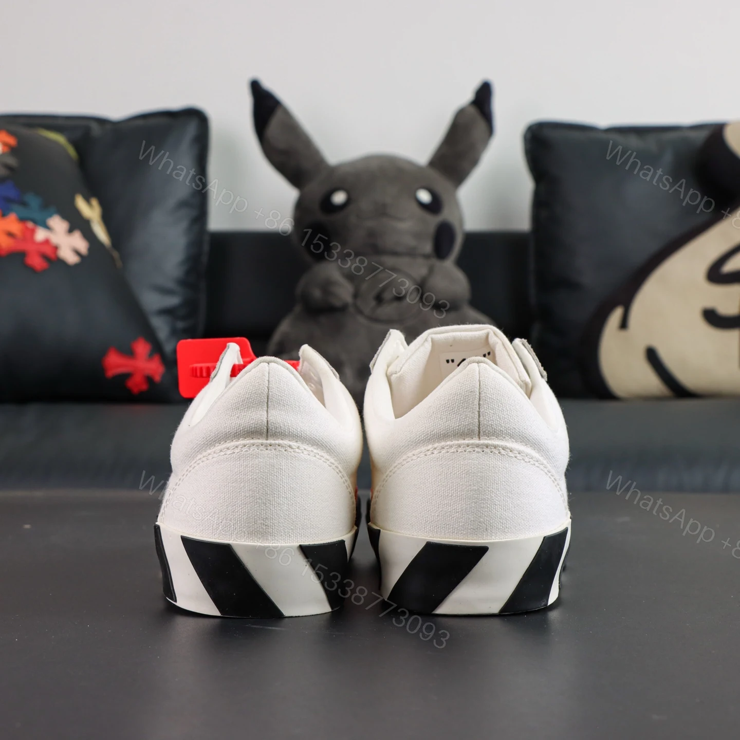 View 7 of Off White Low Vulcanised White Black