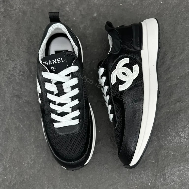 View 5 of Chanel-Inspired Trainer: Luxe Black Leather, Everyday Comfort