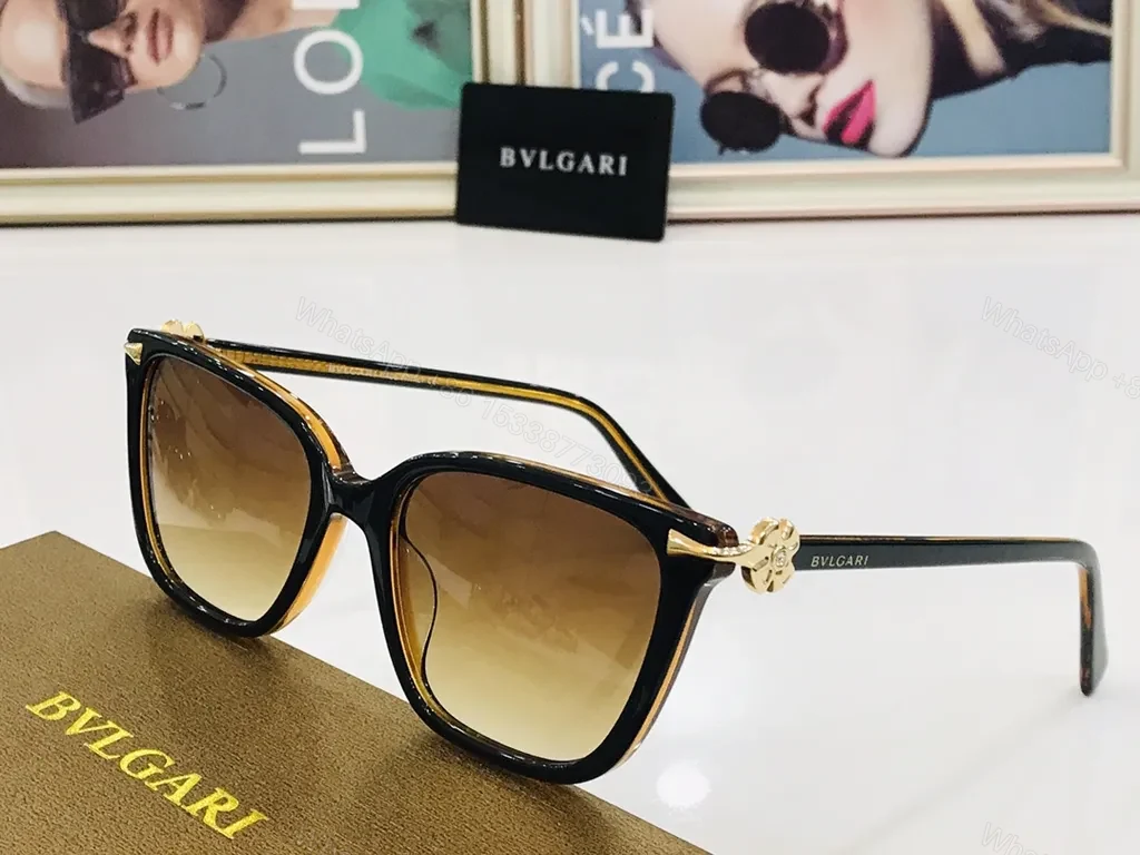 View 3 of Cream Ivory Acetate Sunglasses with BVLGARI Hardware - Luxe Pair