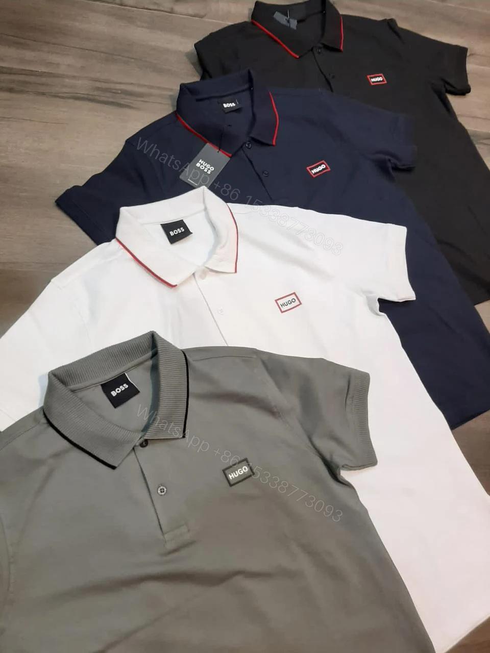 View 8 of FIRST COPY Hugo Boss Exclusive Cotton Lycra Collar T-Shirt
