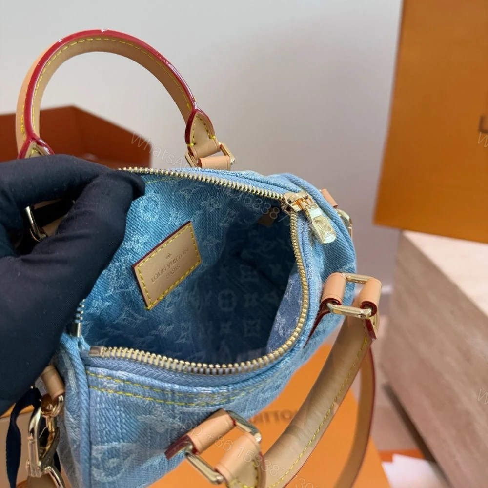 View 8 of Louis Vuitton Denim Blue Nano Speedy 16Cm M11212
