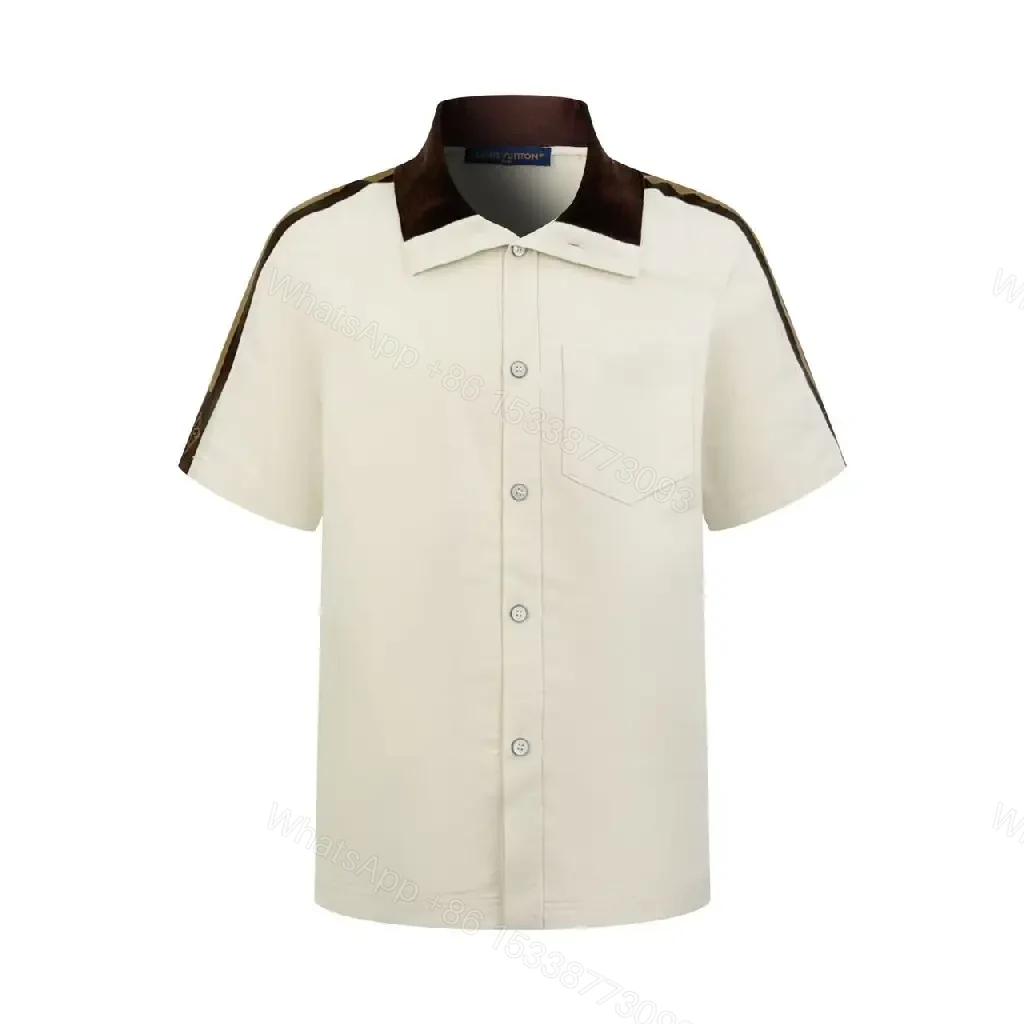 View 5 of Cream/off-white Western-Style Shirt with Chest Pocket and Brown Accents