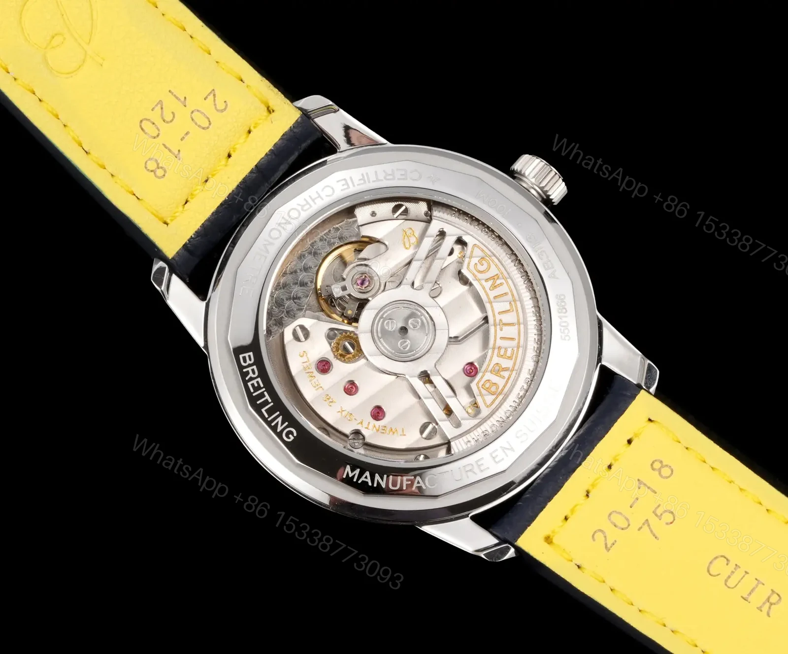 View 10 of Breitling Top Time B31 Blue Replica Leather Strap 38MM Premium BRE-TOP-B31-38-GRN-LTH