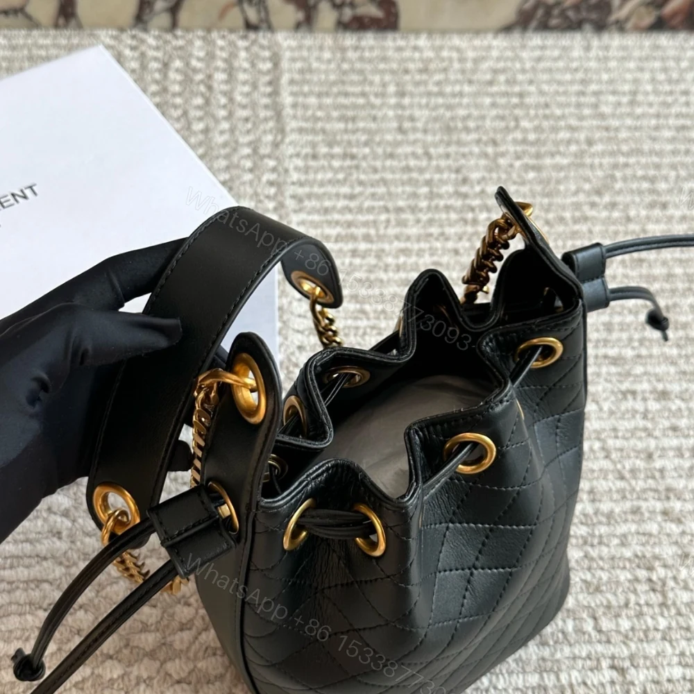 View 4 of Saint Laurent Small Cassandre Bucket Bag Black 18Cm