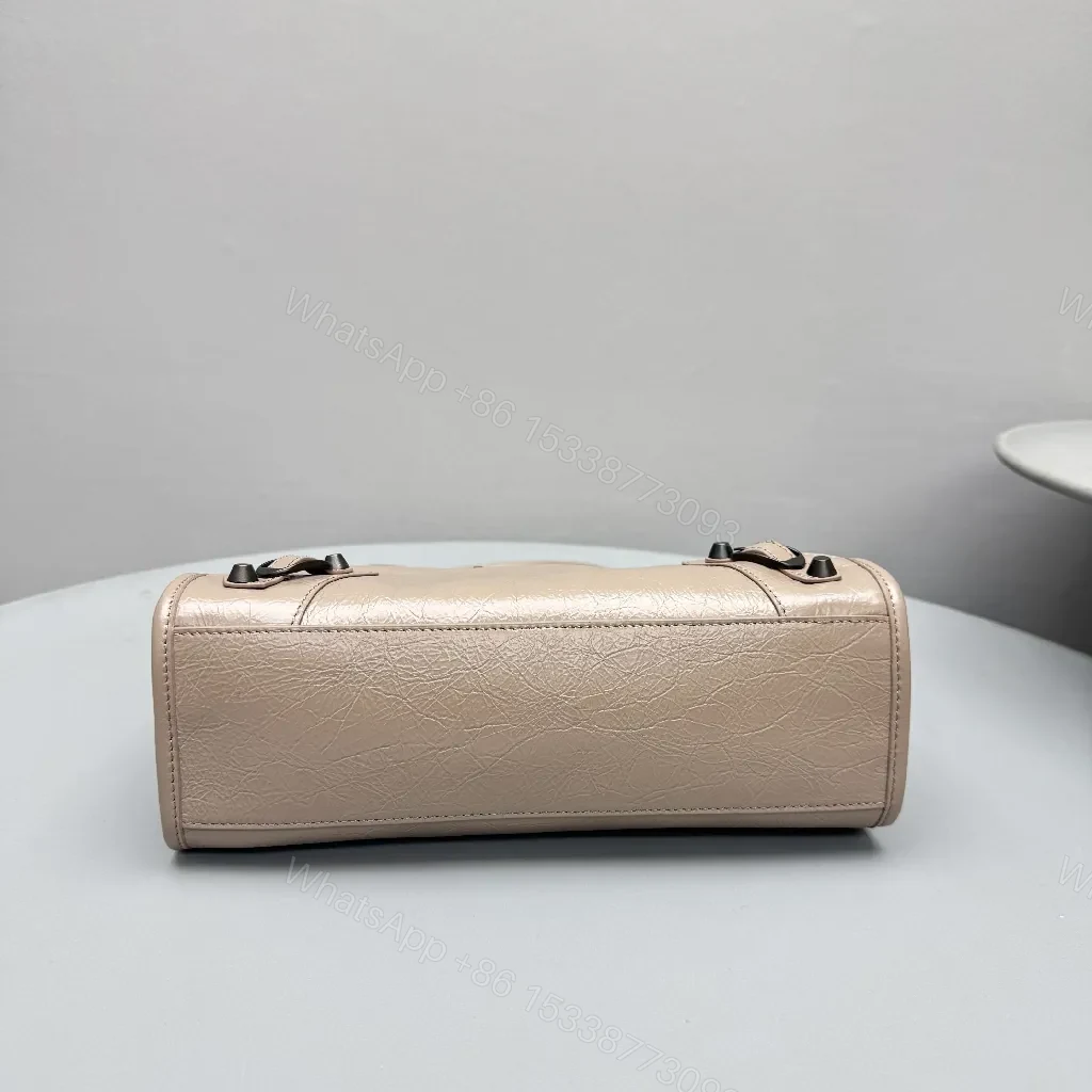 View 4 of Pebbled Leather Tote: City-Chic, Gunmetal Hardware, Crossbody-ready