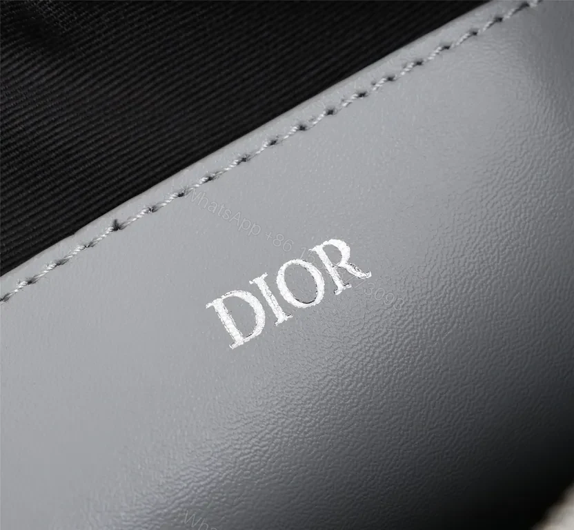 View 3 of Grey Dior Oblique Jacquard Pouch â€” Elegant, Hands-free Carry