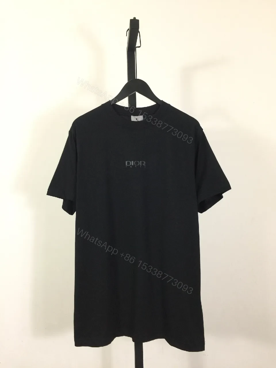 Minimalist Black Tee Dress: Subtle Dior Branding, Versatile Style — view 1