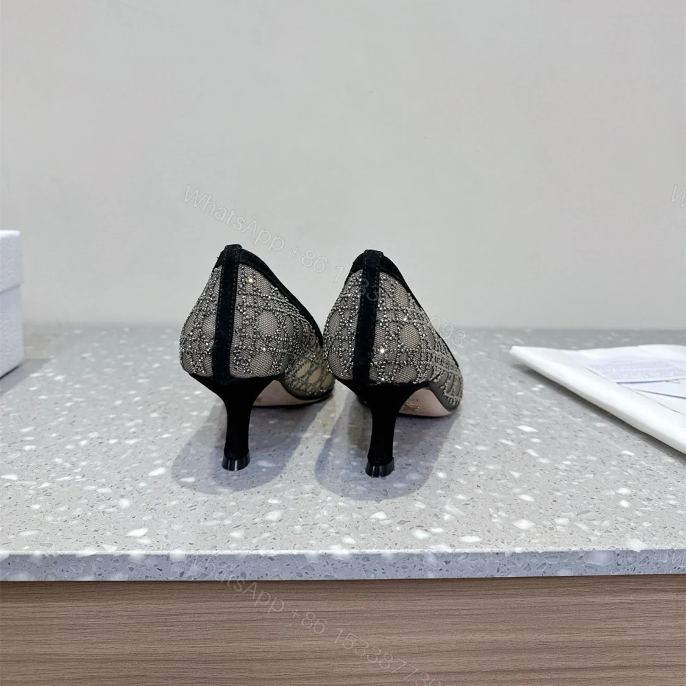 View 6 of 高仿Dior*Capture系列KDH304尖頭燙鑽高踭鞋6.5CM黑色免檢版