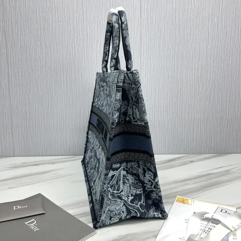 View 6 of Statement Toile Tote: Dior-Inspired Jacquard Tote Bag