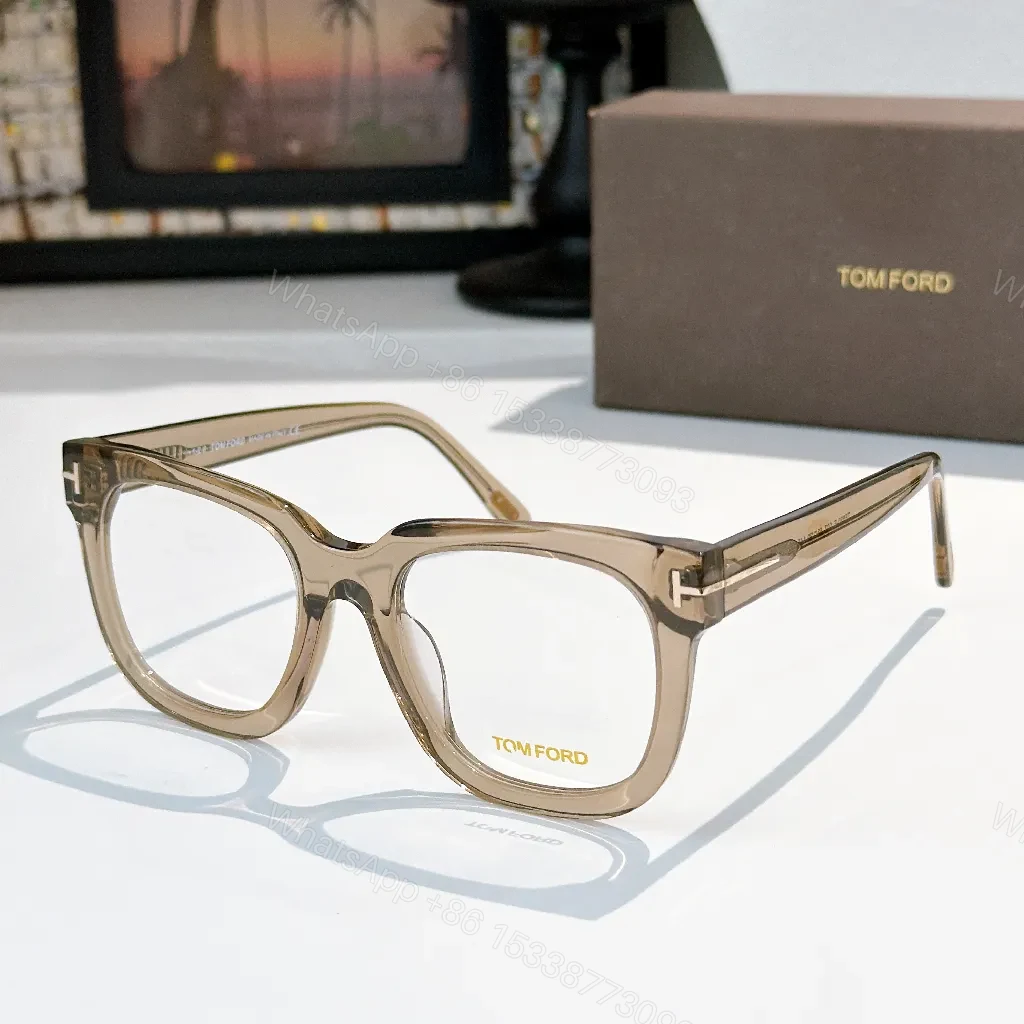 View 8 of Translucent Gray Acetate Rim Glasses with Gold Accents