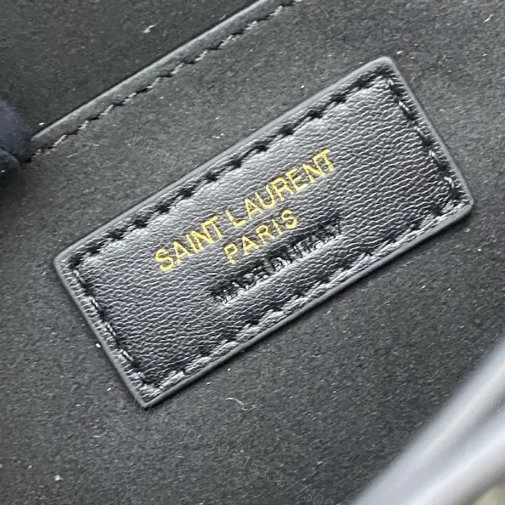 View 8 of Metallic Textured Wallet-On-Shoulder Bag with YSL Hardware