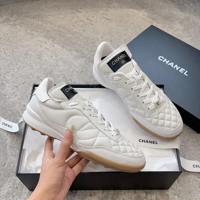 Chanel-Inspired White Quilted High-Tops: Luxe Comfort Sneakers — view 6