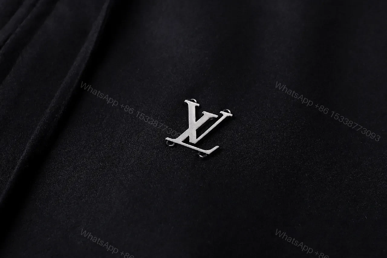 View 9 of Black Cotton Zip Hoodie with Subtle Monogram Embroidery