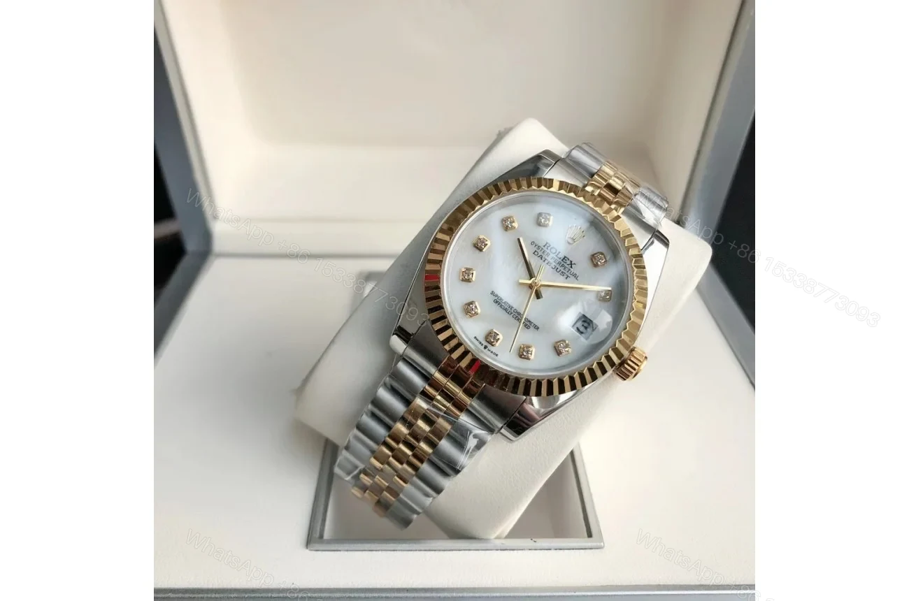 View 3 of Replica Rolex Datejust RG/SS Jub White/Dial 36/28 mm