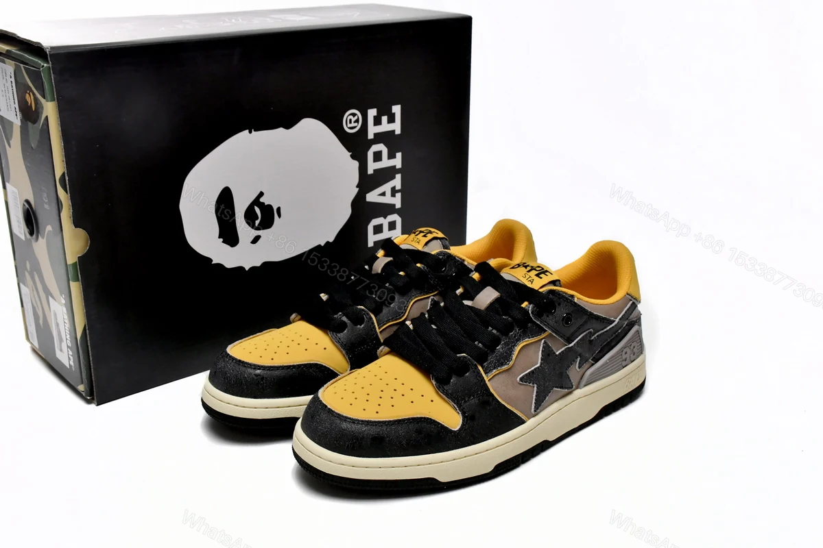 Bape Sk8 Sta Low Make old Black and Yellow 1120-291-021(BapeSta) — view 2