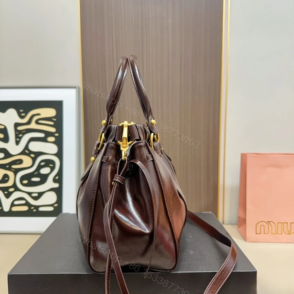 View 4 of MIU MIU SIDE RIBBON 2WAY HANDBAG BURGUNDY 33CM