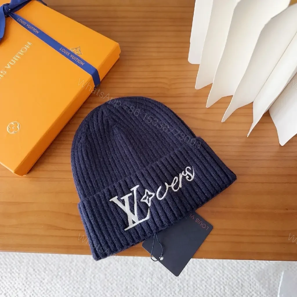View 6 of Navy Knit Beanie + Monogram Patch + Cozy Luxury Cap