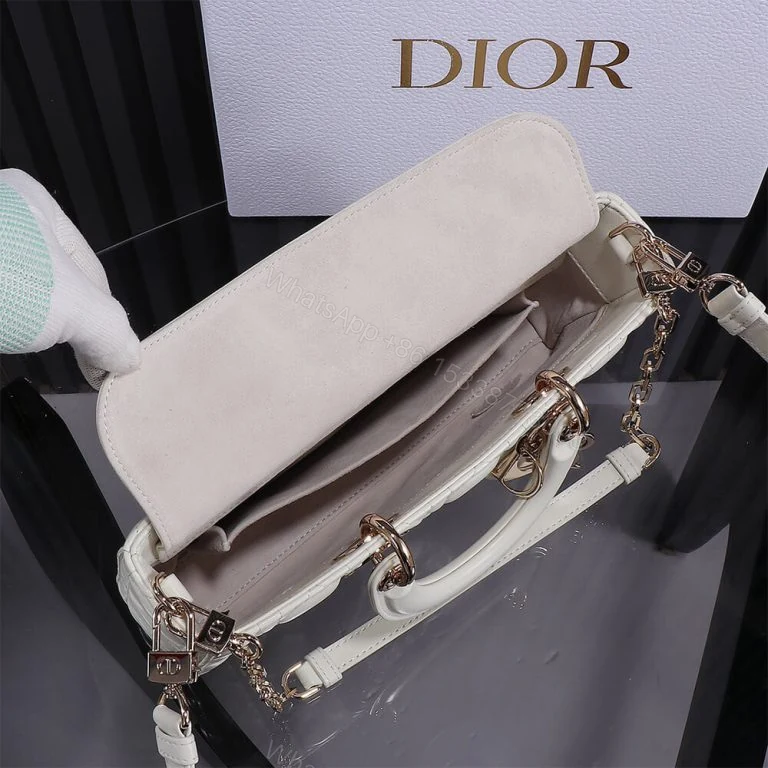 View 7 of Dior Medium White Lady D-Joy Bag