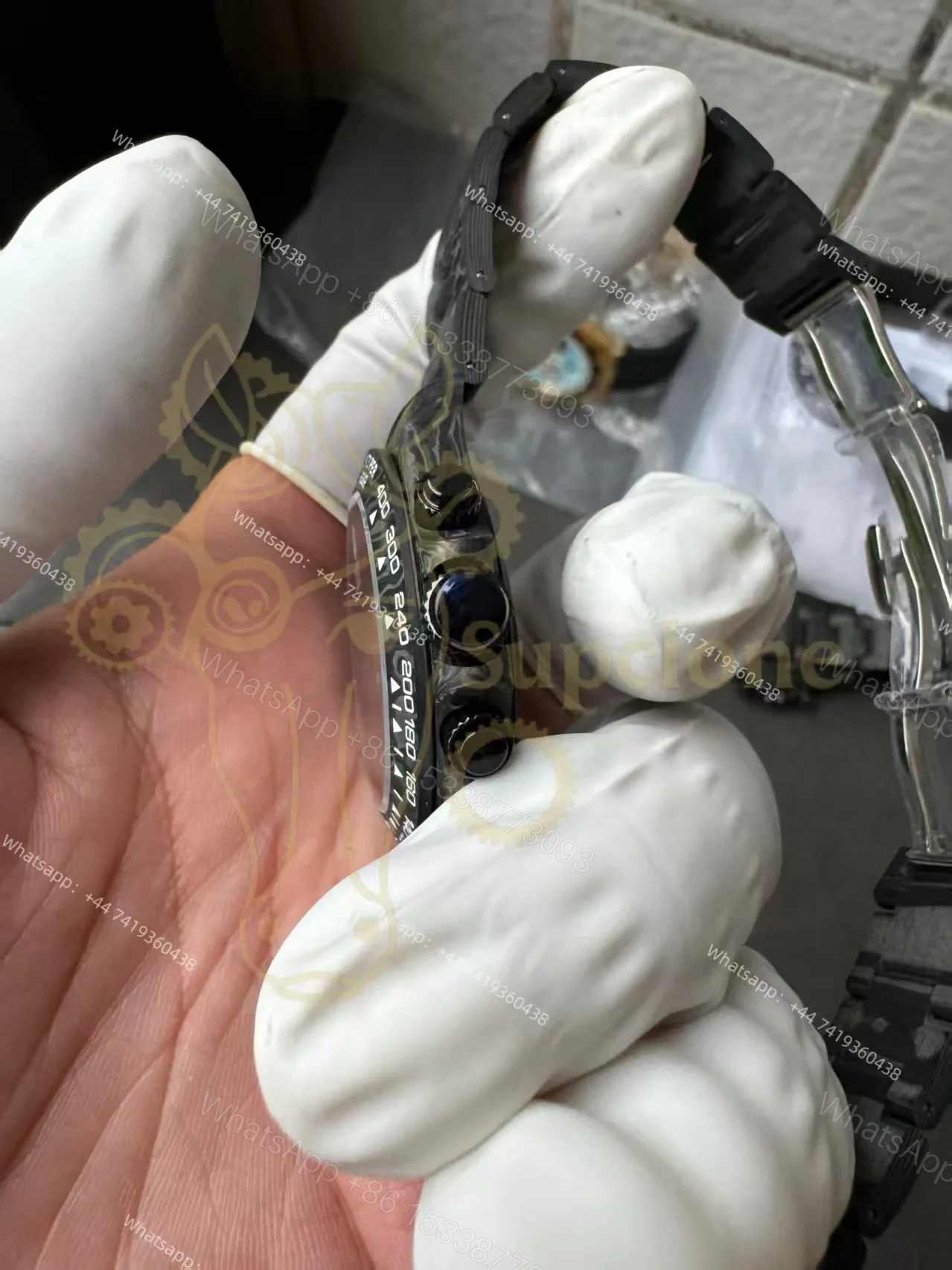 View 8 of Rolex Super Clone Carbon Fiber Daytona Skeleton Black & White Bezel Carbon Bracelet