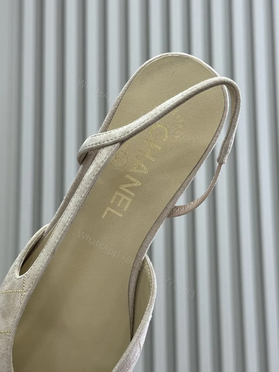 View 2 of Textured Slingback Pumps — Quilted Two-Tone Toe Cap Pumps