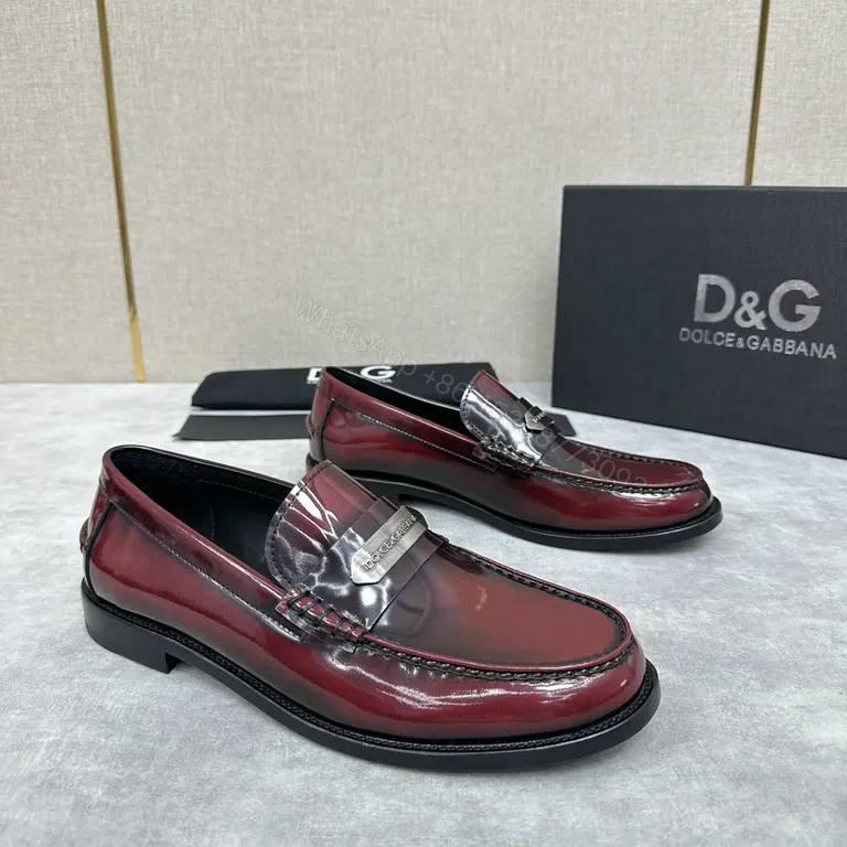 View 8 of Lux Patina Burgundy Leather Penny Loafers - Hand-Finished Shine