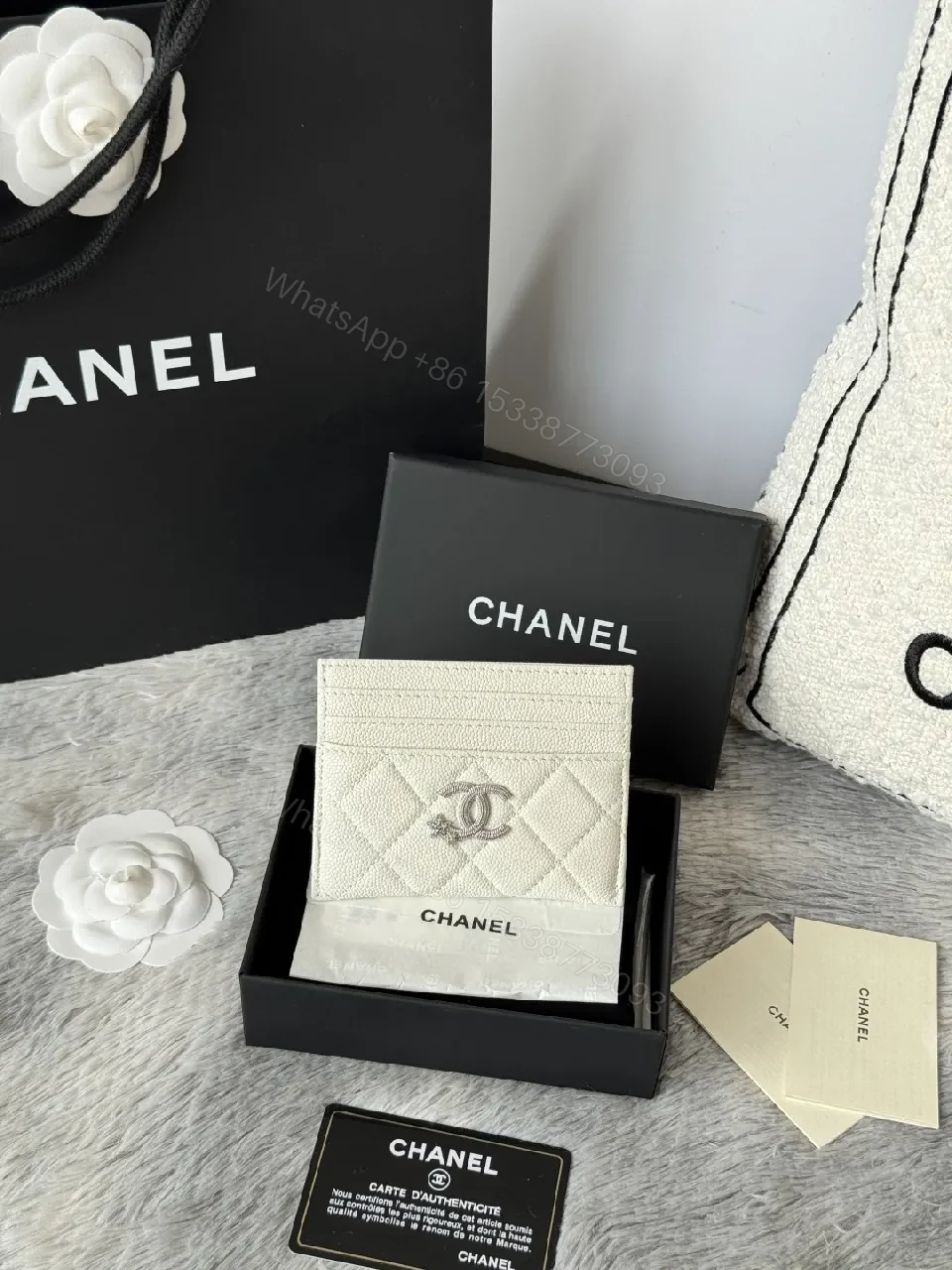 Quilted Lambskin Wallet | Silver Logo, Compact & chic — view 1