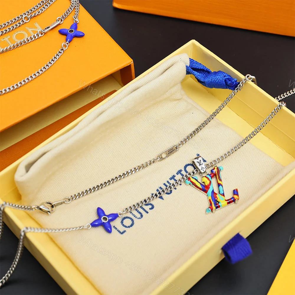 View 3 of LV Psychedelic Necklace Rainbow