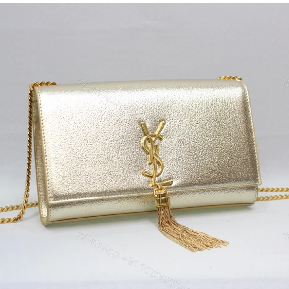 View 2 of Saint Laurent Kate Chain Wallet With Tassel Yellow Copper 26cm