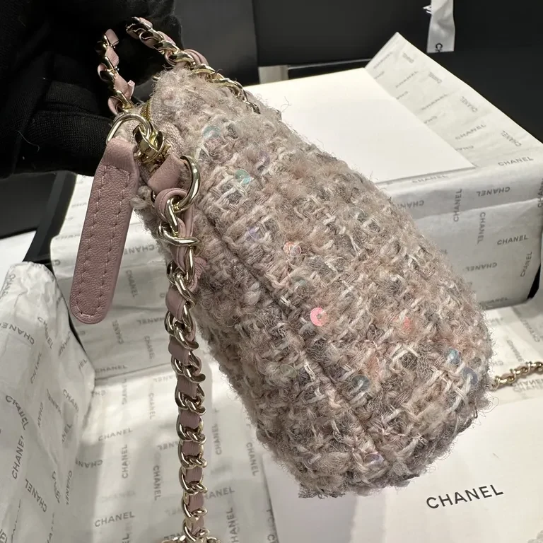 View 2 of Chanel BouclÃ© Mini Handbag with Chain Handle - Luxe Everyday