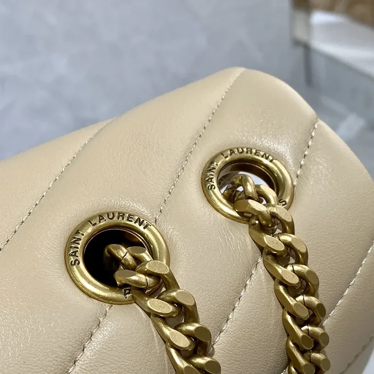 View 7 of Nude Calfskin Quilted Shoulder Bag â€” Modern Signature Crossbody