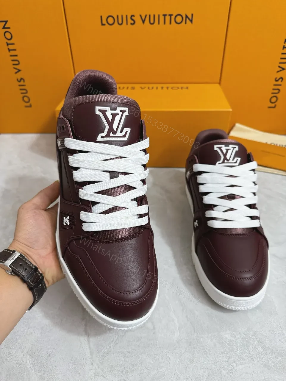 View 3 of Premium Leather Low-Top Sneakers: Bold Texture & Everyday Versatility