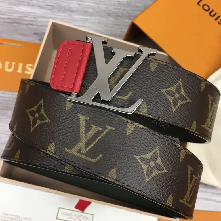 View 8 of Iconic Monogram Belt: LV Buckle, Red Keeper, Calf Trim