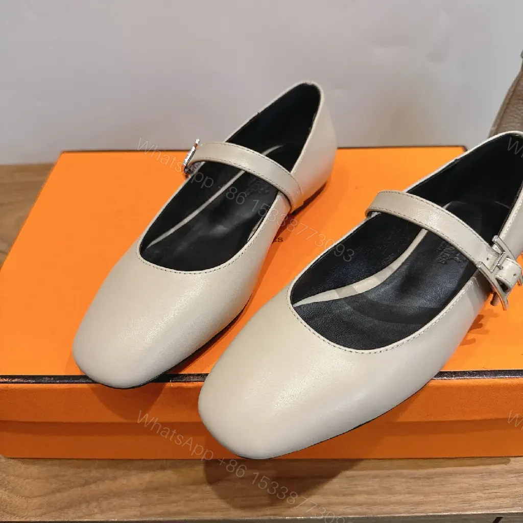 View 3 of Beige Leather Mary Jane Shoes Flat-Style Comfort Orthopedic123
